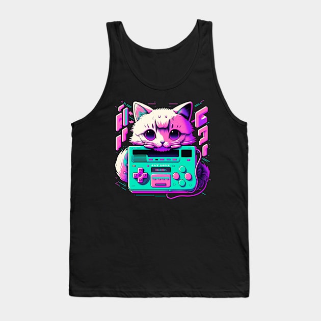 neon gamer cat Tank Top by karaokes